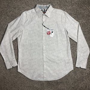 New Robert Graham Button Down Long Sleeve Armstrong Dress Shirt Size Medium